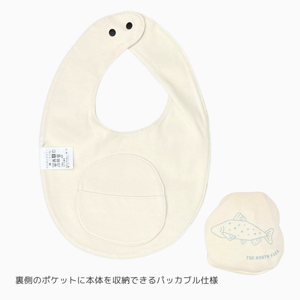 【ベビースタイ・タオル2枚組のギフトセット】ザ・ノース・フェイス　ベビーパッカブルアニマルグラフィックビブ＆ネイチャーダイハンドタオルセット