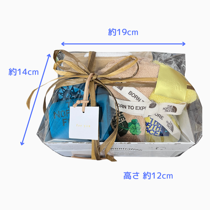 【レッグウォーマー・ソックス・タオルのギフトセット】ザ・ノース・フェイス　ヌプシレッグウォーマー・ソックス&ネイチャーダイハンドタオルセット